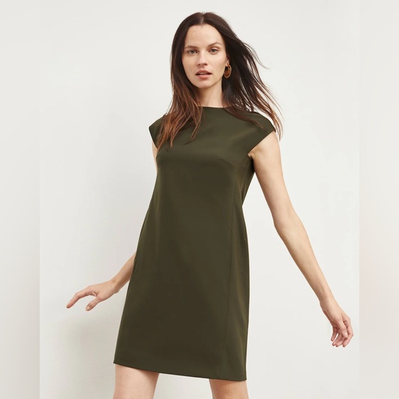 MM Lafleur Dresses & Skirts - M.M. LaFleur Maaza Travel Dress OrigamiTech Lightweight Olive Green Size 8